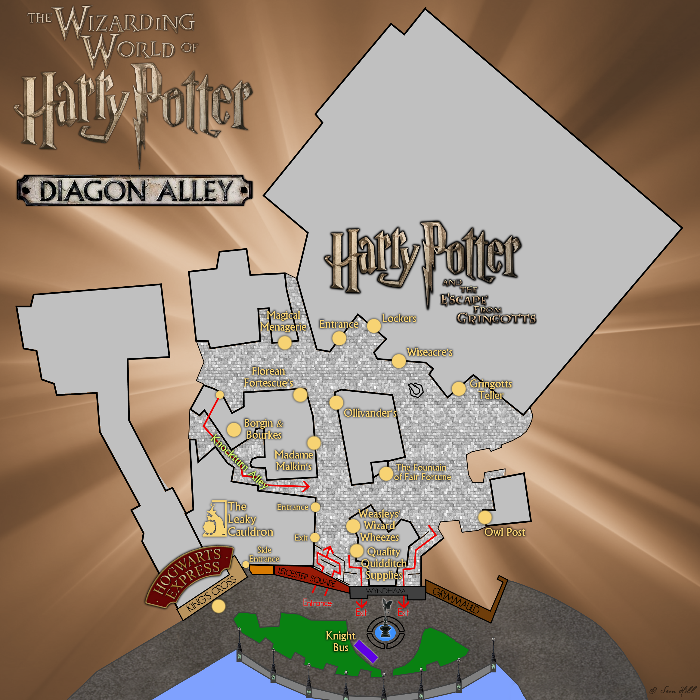 Diagon Alley Universal Map - World Map